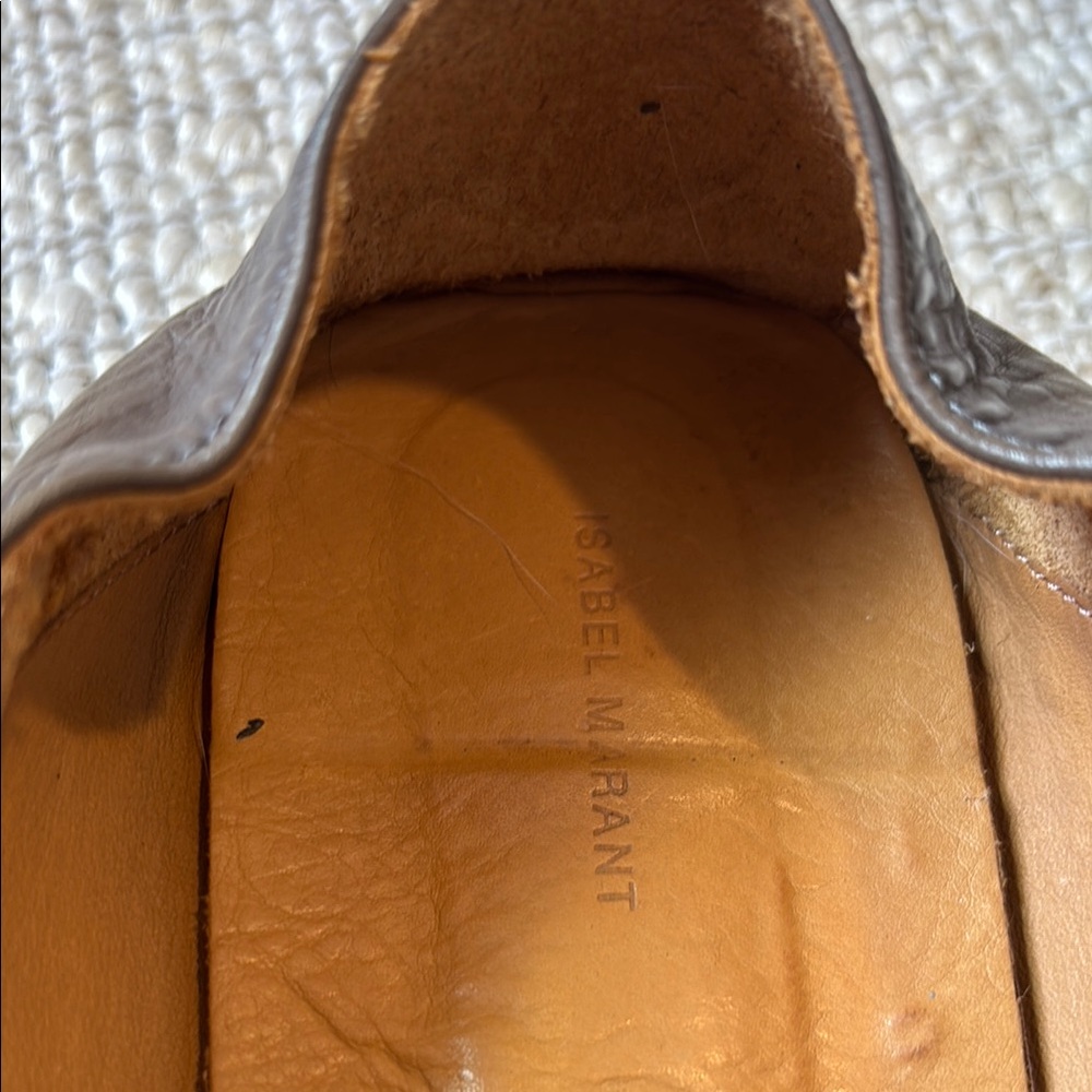 Isabel Marant Brown Flats with Distressed Leather and Eyelet Details - Picture 6 of 9